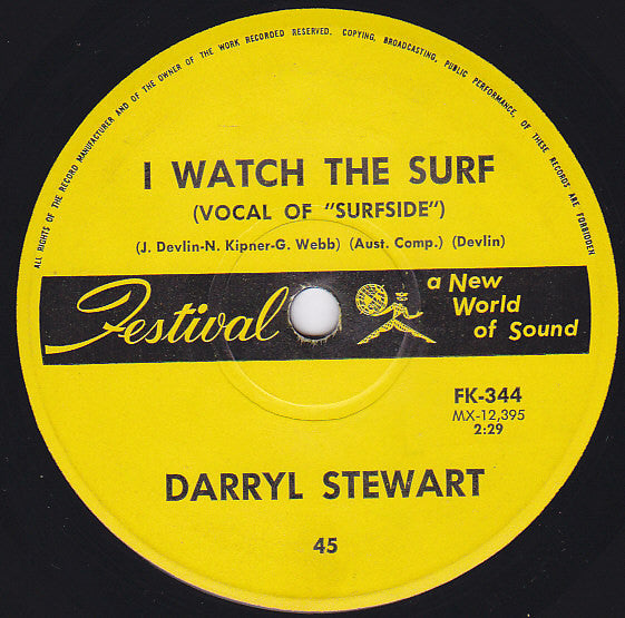 Darryl Stewart : I Watch The Surf / Old Too Soon (7", Single)