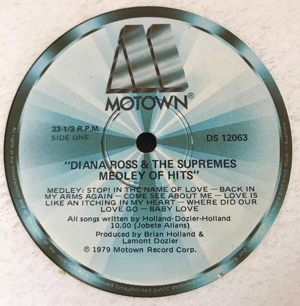 The Supremes : Medley Of Hits (12")