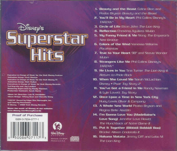 Various : Disney's Superstar Hits (CD, Comp)