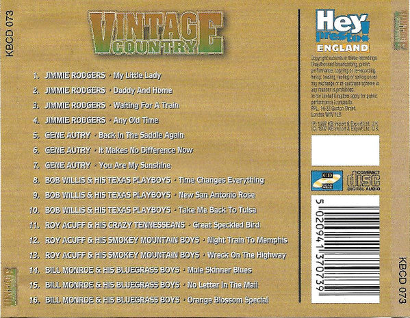 Various : Vintage Country (CD, Comp)