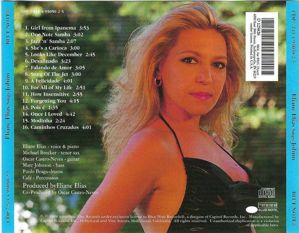 Eliane Elias, Michael Brecker, Oscar Castro-Neves, Marc Johnson (2), Paulinho Braga : Eliane Elias Sings Jobim (CD, Album, Club)