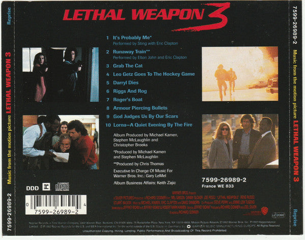 Various : Lethal Weapon 3 (Music From The Motion Picture) (CD, Album)
