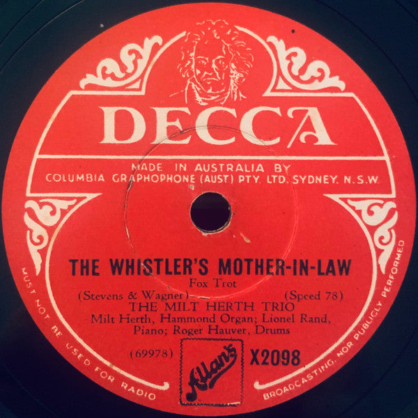 Milt Herth Trio : The Whistler's Mother-In-Law / Canadian Capers (Shellac, 10")