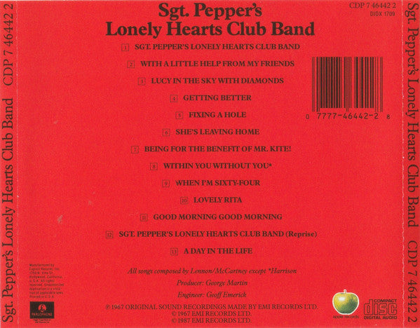 The Beatles : Sgt. Pepper's Lonely Hearts Club Band (CD, Album, RE)
