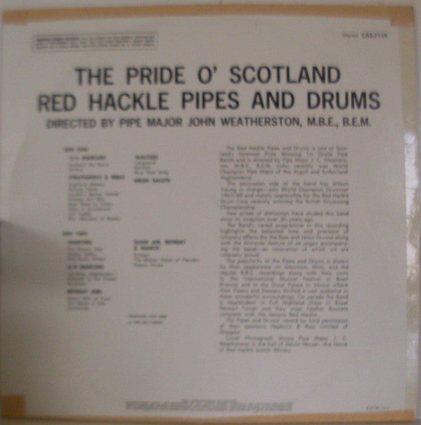 Red Hackle Pipes And Drums* : The Pride O' Scotland (LP)