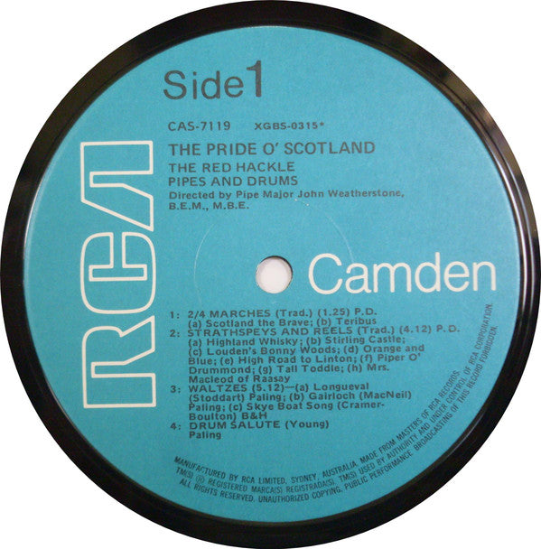 Red Hackle Pipes And Drums* : The Pride O' Scotland (LP)