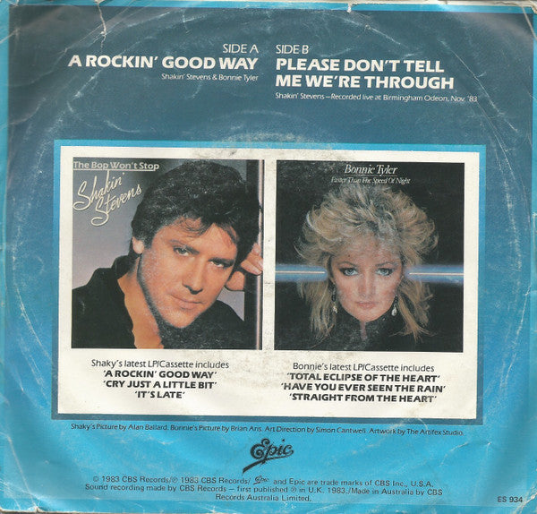 Shakin' Stevens & Bonnie Tyler : A Rockin' Good Way (7", Single)