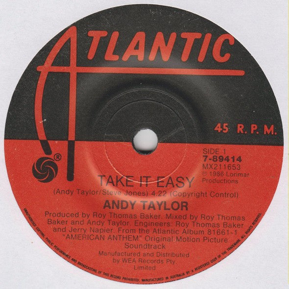 Andy Taylor : Take It Easy (7", Single)