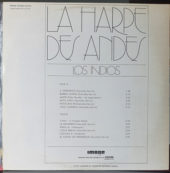 Los Indios : La Harpe Des Andes (LP, Album)