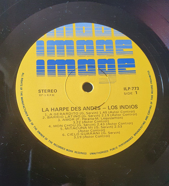 Los Indios : La Harpe Des Andes (LP, Album)