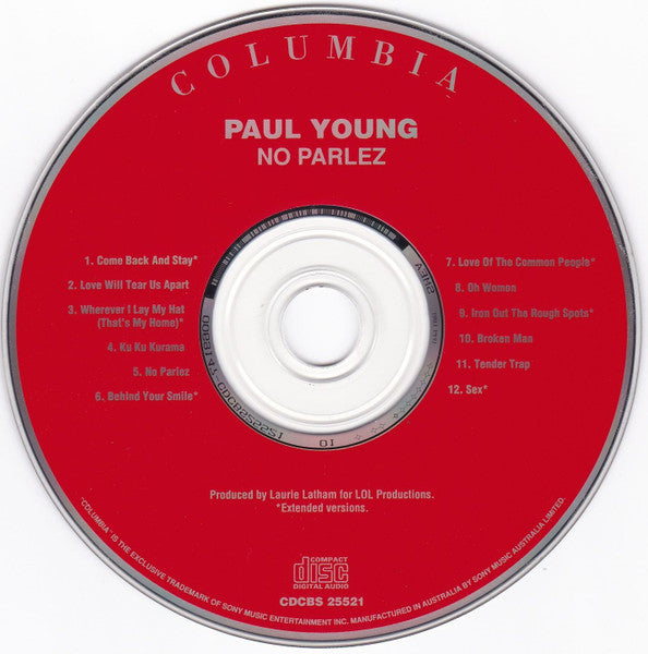 Paul Young : No Parlez (CD, Album, RE)