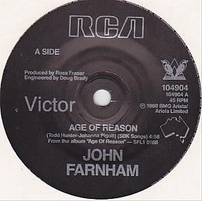 John Farnham : Age Of Reason (7", Single)