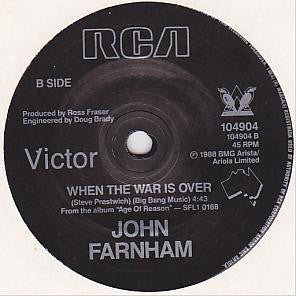 John Farnham : Age Of Reason (7", Single)