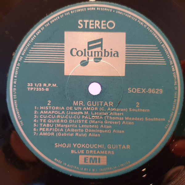 Shoji Yokouchi, Blue Dreamers : Mr. Guitar (LP, Album, RE, Tea)
