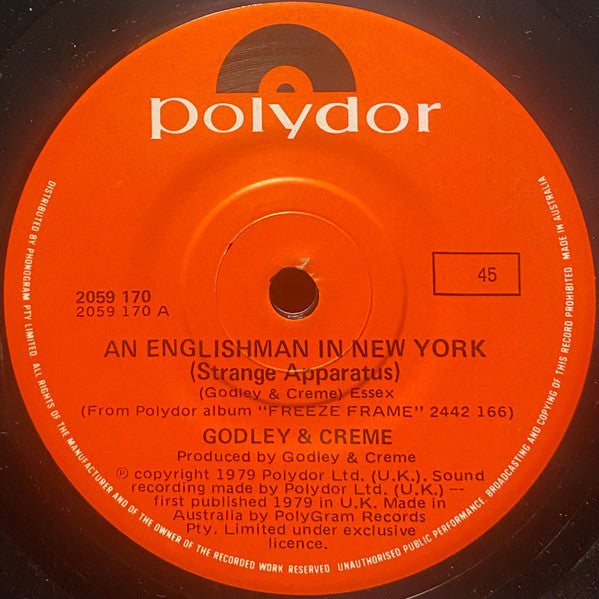 Godley & Creme : An Englishman In New York (Strange Apparatus) (7", Single)