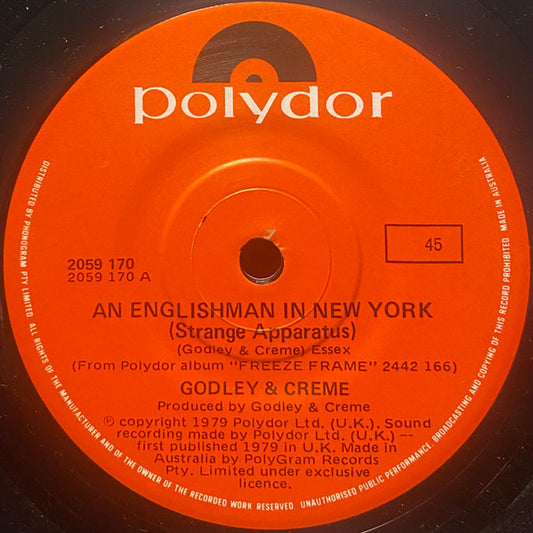 Godley & Creme : An Englishman In New York (Strange Apparatus) (7", Single)