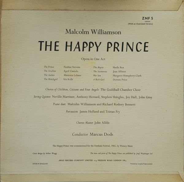 Malcolm Williamson : The Happy Prince (LP)