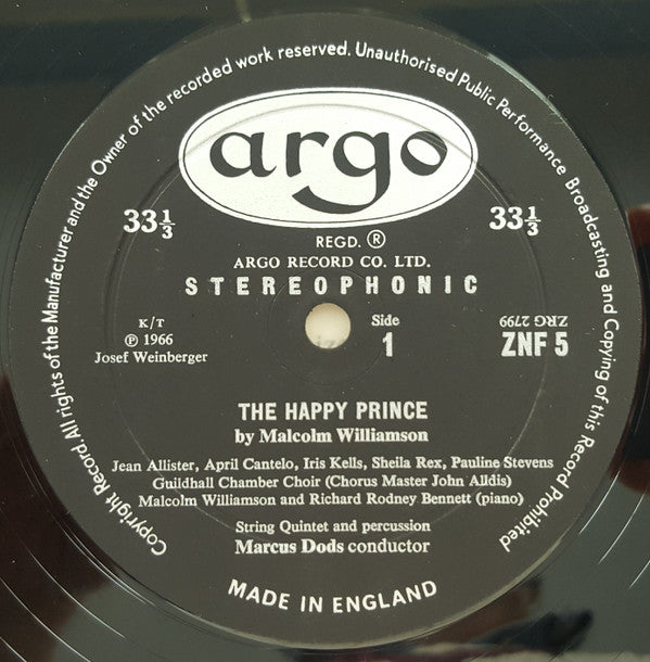 Malcolm Williamson : The Happy Prince (LP)