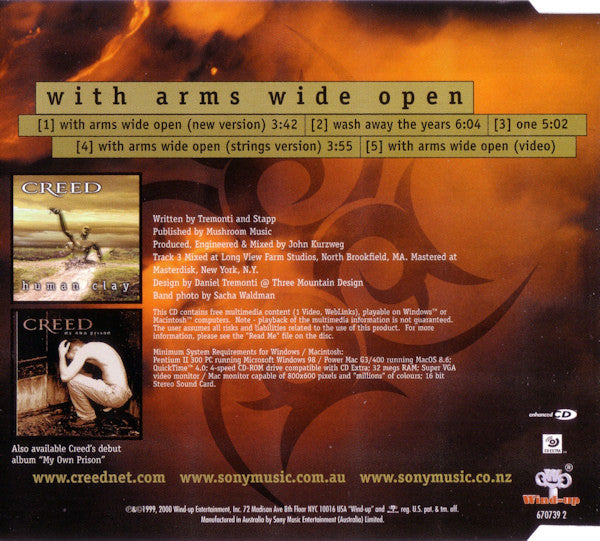 Creed (3) : With Arms Wide Open (CD, Single, Enh)