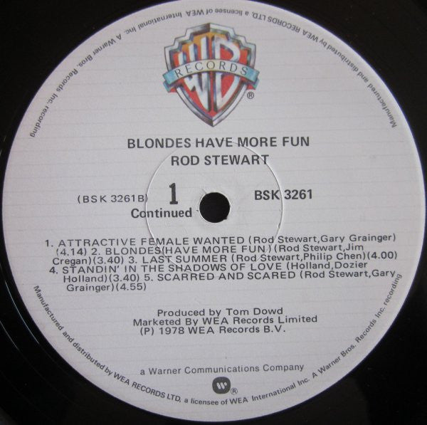 Rod Stewart : Blondes Have More Fun (LP, Album, Gat)