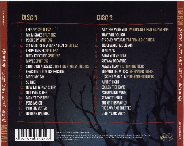 Tim Finn : North, South, East, West... Anthology (2xCD, Album, Comp)