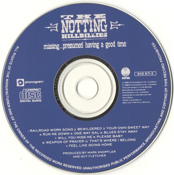 The Notting Hillbillies : Missing... Presumed Having A Good Time (CD, Album)