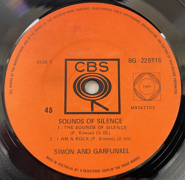 Simon & Garfunkel : Sounds Of Silence  (7", EP, Mono)