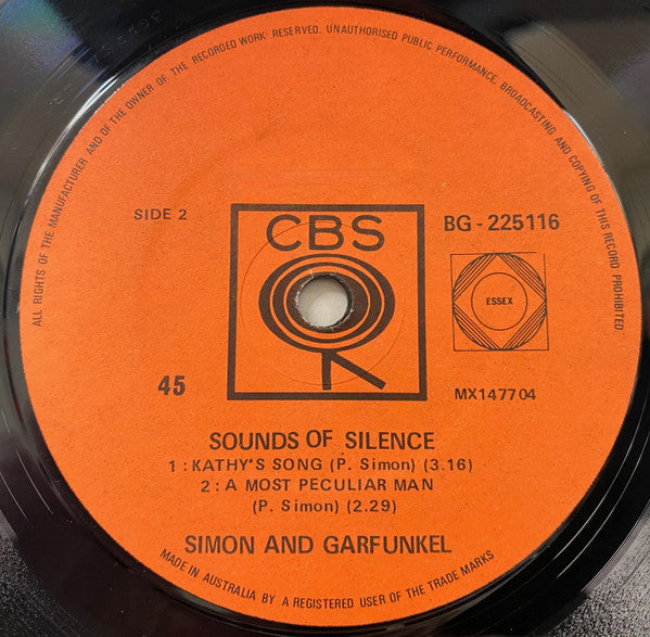 Simon & Garfunkel : Sounds Of Silence  (7", EP, Mono)