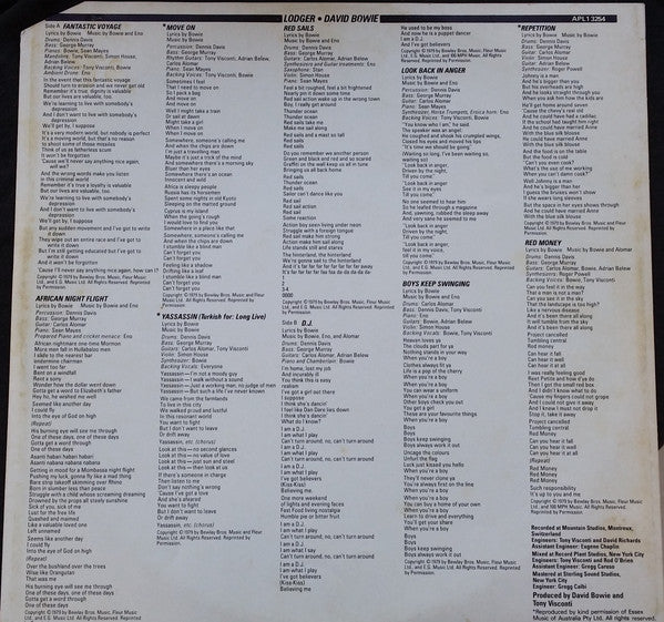 David Bowie : Lodger (LP, Album)