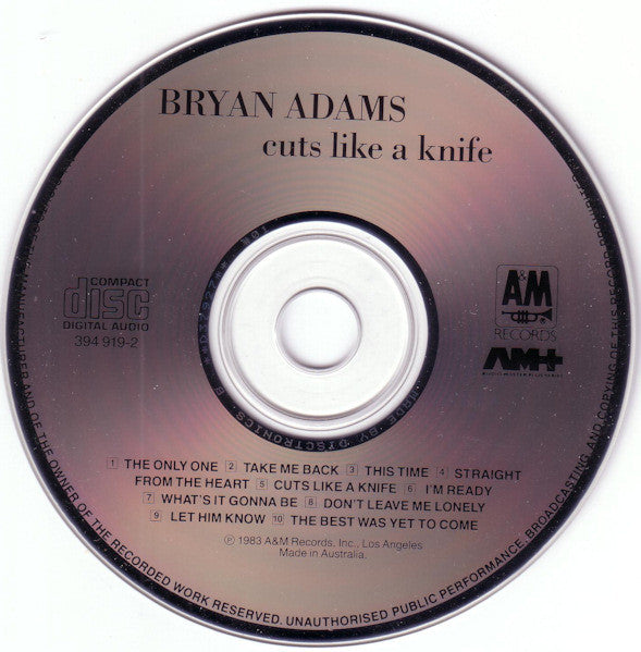 Bryan Adams : Cuts Like A Knife (CD, Album, RE)