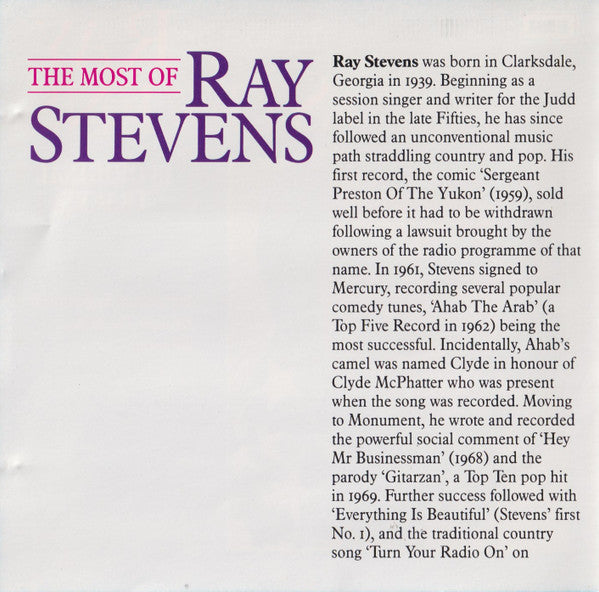 Ray Stevens : The Most Of Ray Stevens (CD, Comp)