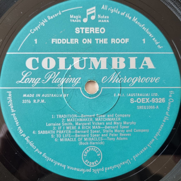 Bernard Spear With The Alyn Ainsworth Orchestra : Fiddler On The Roof (LP, Album)
