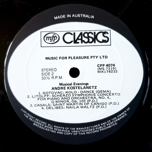 Andre Kostelanetz* : Musical Evenings (LP)