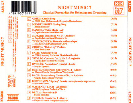 Various : Night Music 7 - Classical Favourites for Relaxing and Dreaming (CD, Comp)
