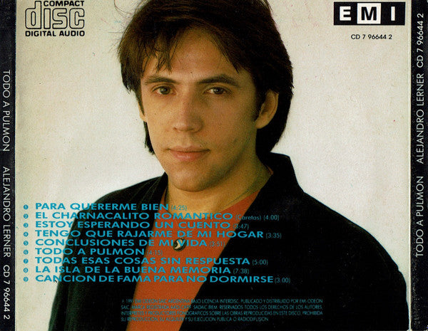 Alejandro Lerner : Todo A Pulmón (CD, Album, RE)