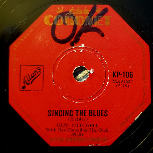 Guy Mitchell : Singing The Blues / Crazy With Love (Shellac, 10")