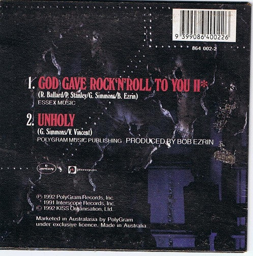 Kiss : God Gave Rock 'N' Roll To You II / Unholy (CD, Single)
