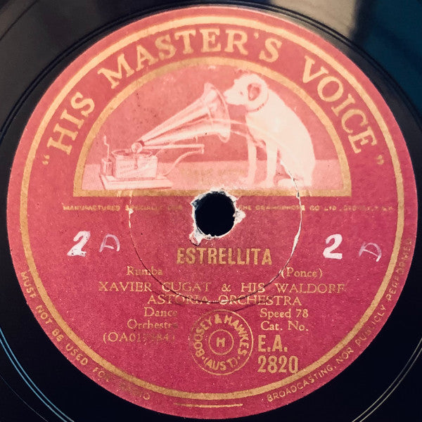 Xavier Cugat & His Waldorf-Astoria Orchestra* : Estrellita / Ahi Viene La Conga (Shellac, 10", RE)