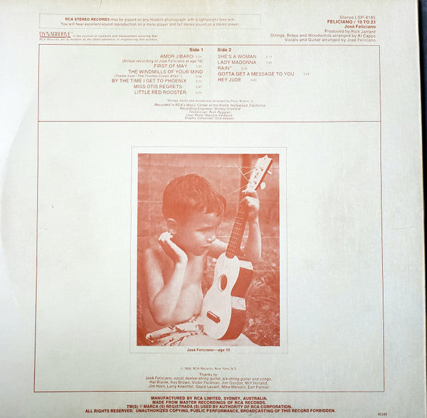 Jose Feliciano* : Feliciano/10 To 23 (LP, Album, RE, Emb)