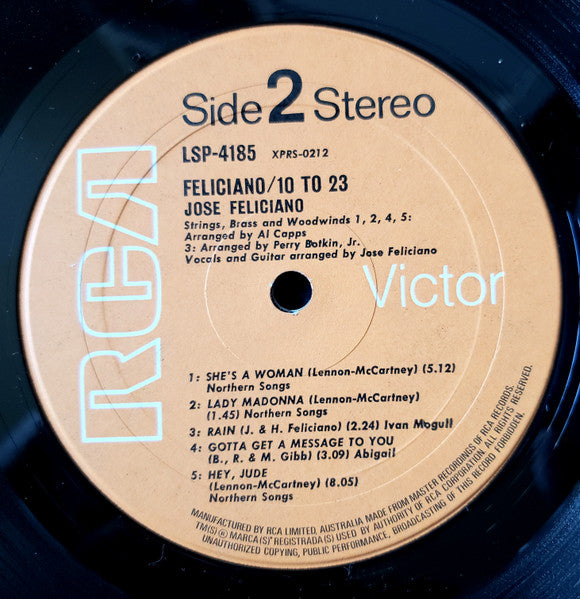 Jose Feliciano* : Feliciano/10 To 23 (LP, Album, RE, Emb)