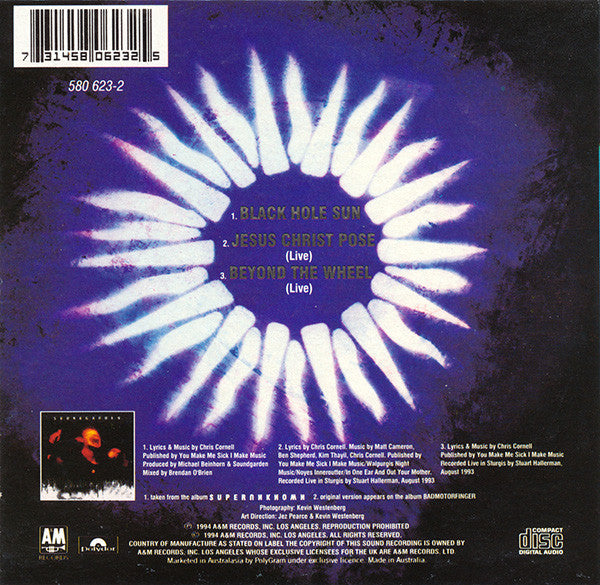 Soundgarden : Black Hole Sun (CD, Single, Pt.)