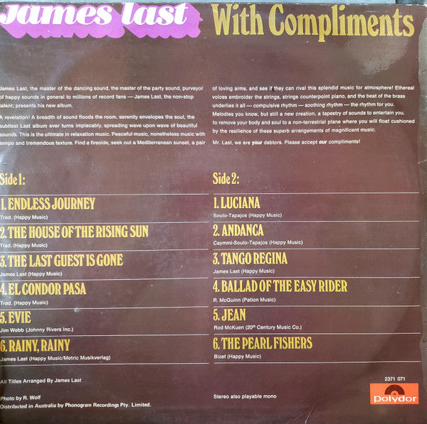 James Last : With Compliments (LP, Album)