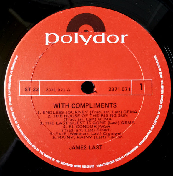 James Last : With Compliments (LP, Album)
