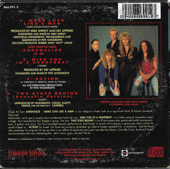 Def Leppard : Make Love Like A Man (CD, Single, Car)