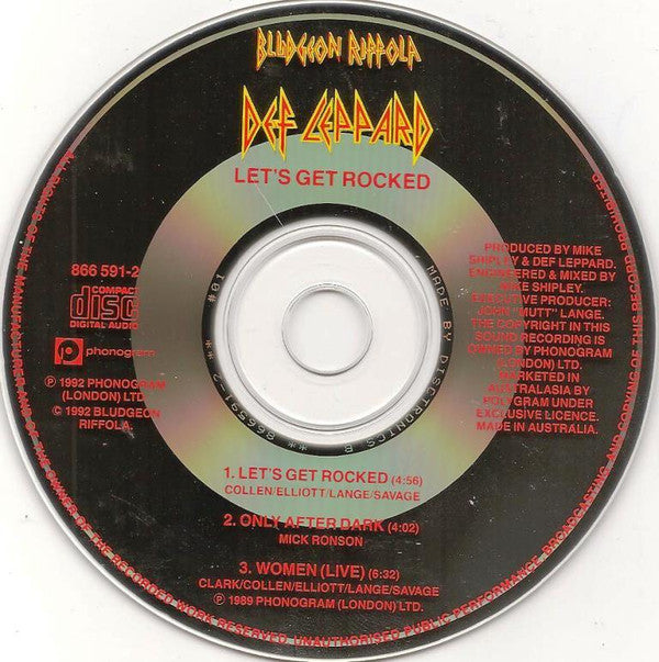 Def Leppard : Let's Get Rocked (CD, Single, Car)