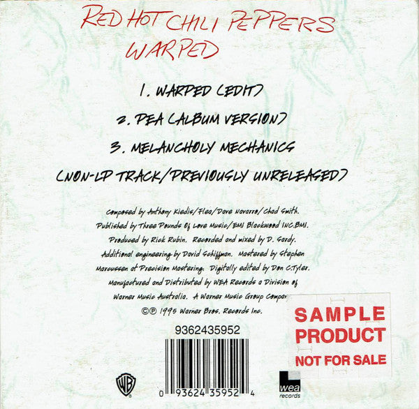 Red Hot Chili Peppers : Warped (CD, Single, Car)