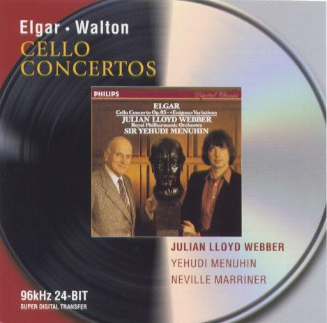 Elgar* • Walton*, Julian Lloyd Webber, Yehudi Menuhin, Neville Marriner* : Cello Concertos (CD, Comp, RM)