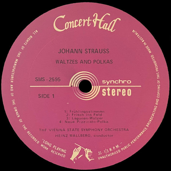 Johann Strauss Jr. - Orchester Der Wiener Staatsoper, Heinz Wallberg : Waltzes & Polkas (LP)