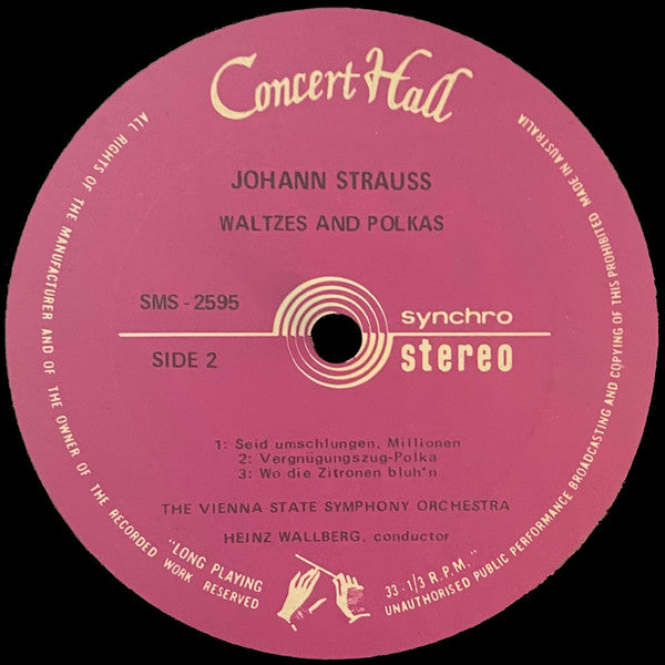 Johann Strauss Jr. - Orchester Der Wiener Staatsoper, Heinz Wallberg : Waltzes & Polkas (LP)