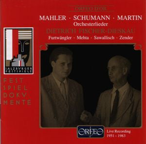 Dietrich Fischer-Dieskau, Gustav Mahler, Robert Schumann, Frank Martin (3) : Orchesterlieder (CD, Album, RM)
